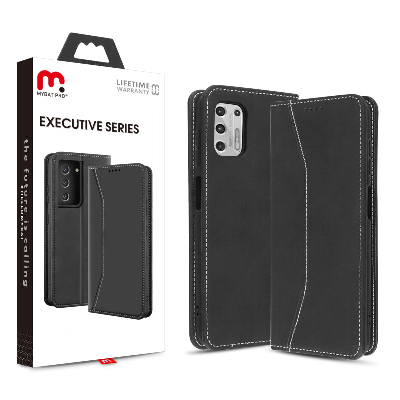 MyBat Pro Executive Series Wallet Case for Motorola Moto G Stylus (2021) - Black