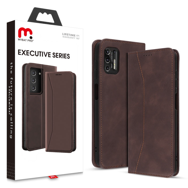 MyBat Pro Executive Series Wallet Case for Motorola Moto G Stylus (2021) - Brown