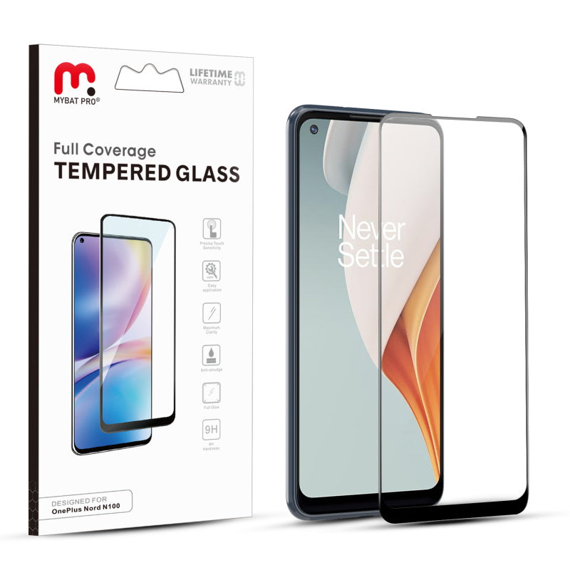 MyBat Pro Full Coverage Tempered Glass Screen Protector for Oneplus Nord N100 - Black