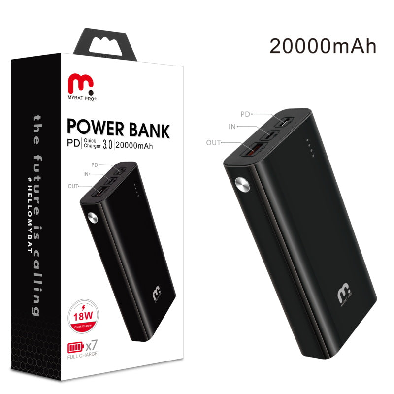 MyBat Pro 20000mAh Power Delivery Power Bank (18W) - Black