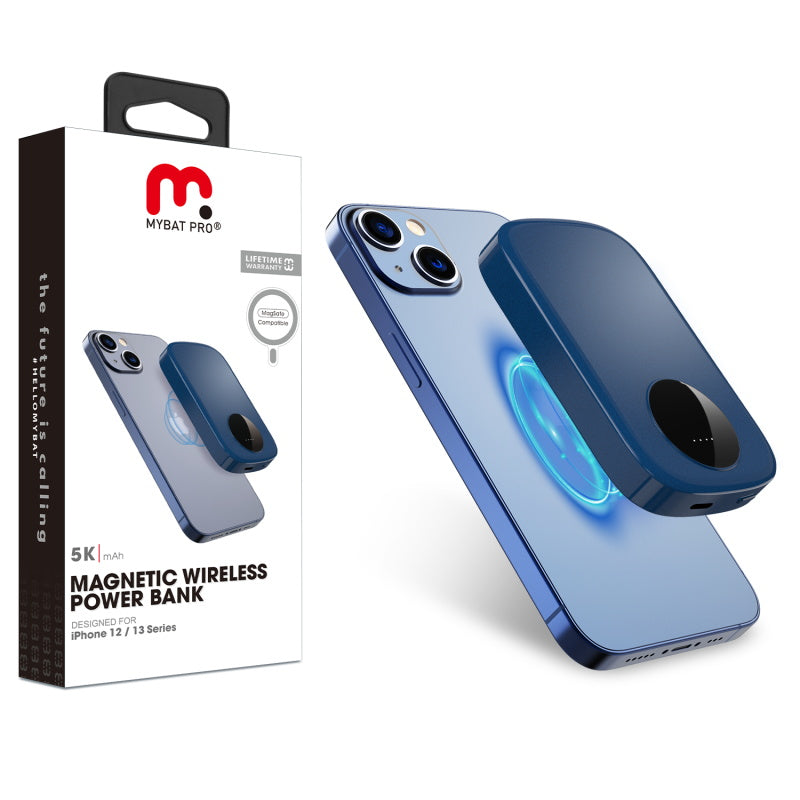 MyBat Pro 5000mAh Magnetic Wireless Power Bank (20W Power Delivery & 15W Wirless Charger) - Blue