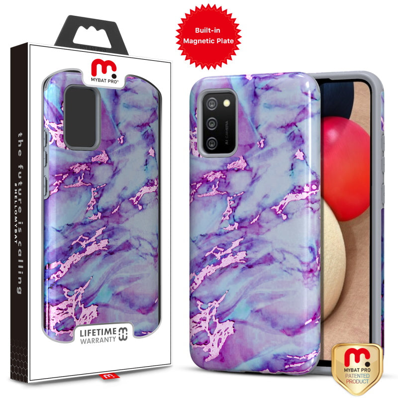 MyBat Pro Fuse Series Case with Magnet for Samsung Galaxy A02s - Purple Marble