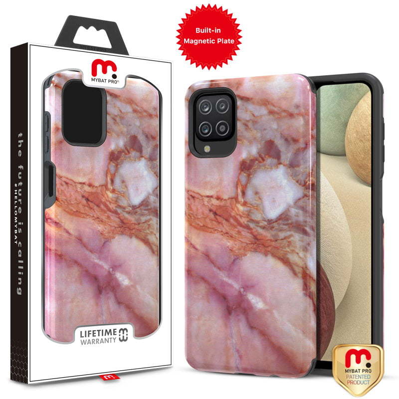 MyBat Pro Fuse Series Case with Magnet for Samsung Galaxy A12 5G - Pink Marble