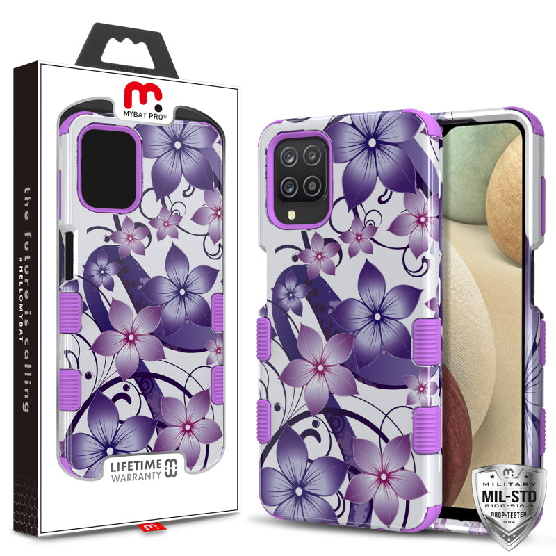 MyBat Pro TUFF Series Case for Samsung Galaxy A12 5G - Purple Hibiscus