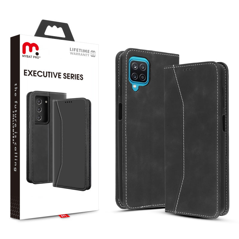 MyBat Pro Executive Series Wallet Case for Samsung Galaxy A12 5G - Black