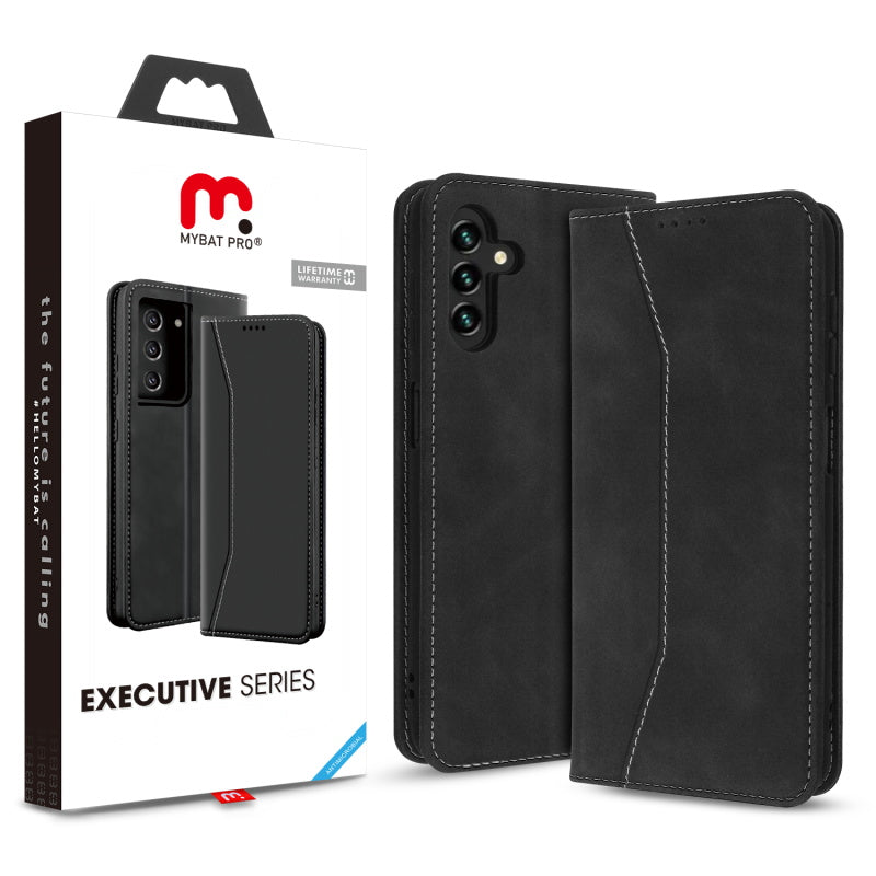 MyBat Pro Antimicrobial Executive Series Wallet Case for Samsung Galaxy A13 5G - Black