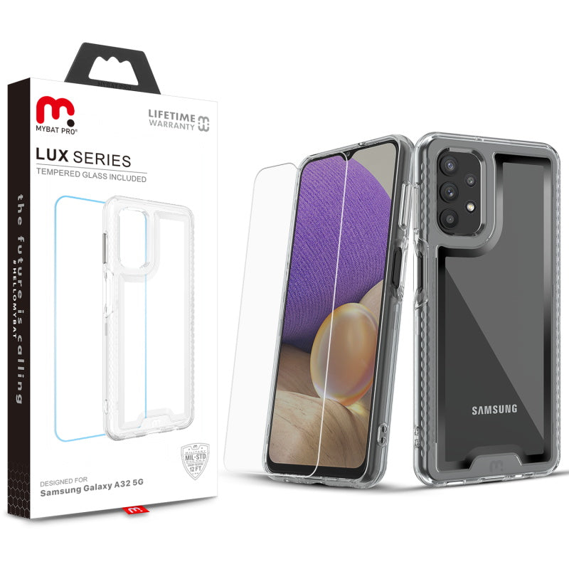 MyBat Pro Lux Series Case with Tempered Glass for LG Stylo 6 for Samsung Galaxy A32 5G - Silver