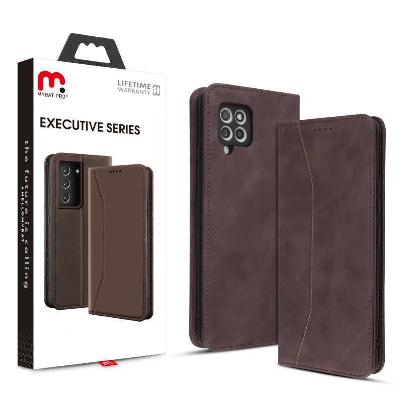 MyBat Pro Executive Series Wallet Case for Samsung Galaxy A42 5G - Brown