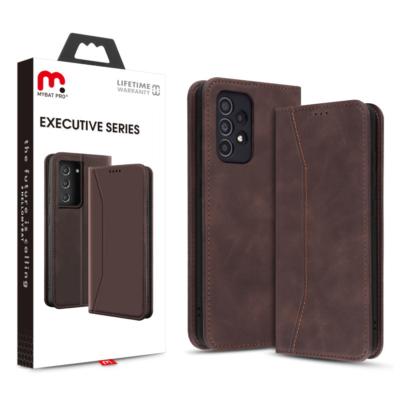 MyBat Pro Executive Series Wallet Case for Samsung Galaxy A52 5G - Brown