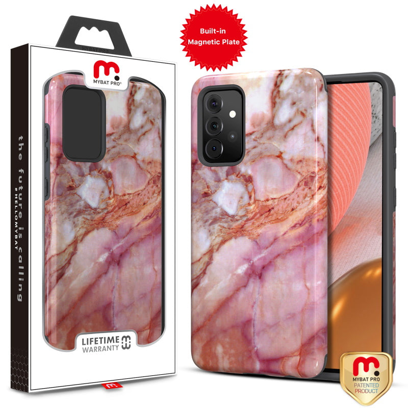 MyBat Pro Fuse Series Case with Magnet for Samsung Galaxy A72 5G - Pink Marble