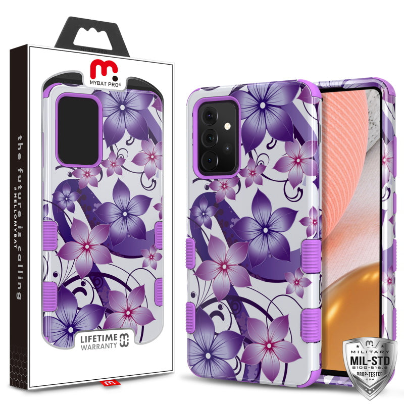 MyBat Pro TUFF Series Case for Samsung Galaxy A72 5G - Purple Hibiscus