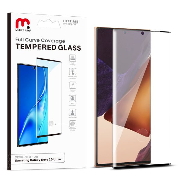 MyBat Pro Full Curve Coverage Tempered Glass Screen Protector for Samsung Galaxy Note 20 Ultra - Black