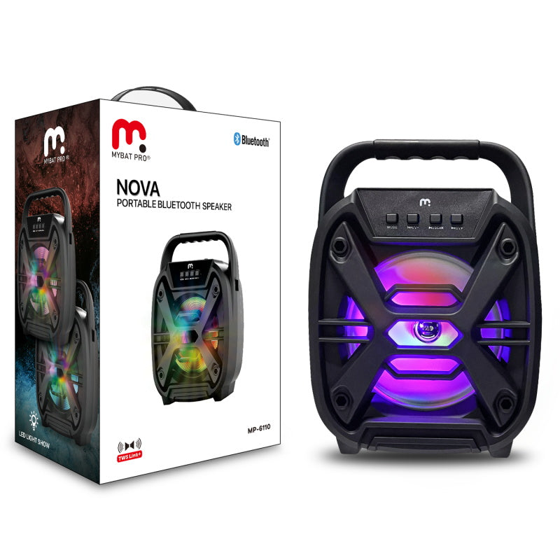 MyBat Pro Nova Portable Bluetooth Speaker with LED - 8W - Black