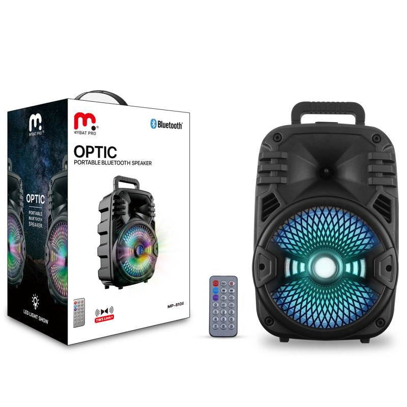 MyBat Pro Optic Portable Bluetooth Speaker with LED Light / Microphone- 10W - Black