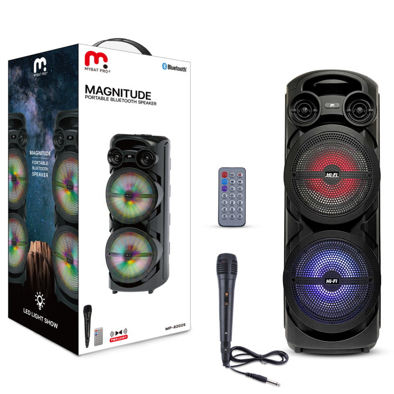 MyBat Pro Magnitude Portable Bluetooth Speaker with LED / Microphone / Remote - 30W - Black