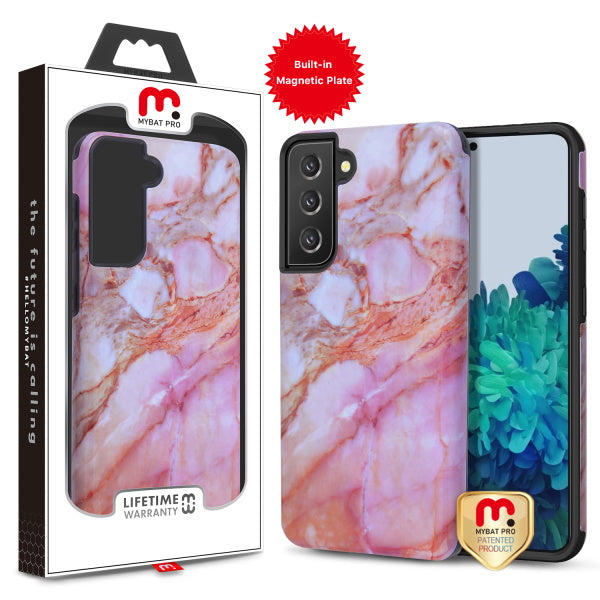 MyBat Pro Fuse Series Case with Magnet for Samsung Galaxy S21 - Pink Marble