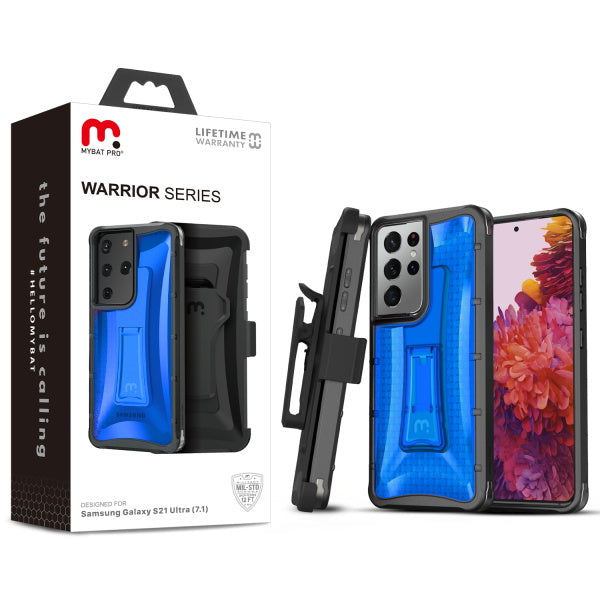 MyBat Pro Warrior Series Case with Holster for Samsung Galaxy S21 Ultra - Blue