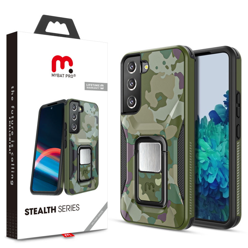 MyBat Pro Stealth Series (with Stand) for Samsung Galaxy S22 - Army Green Camo / Black