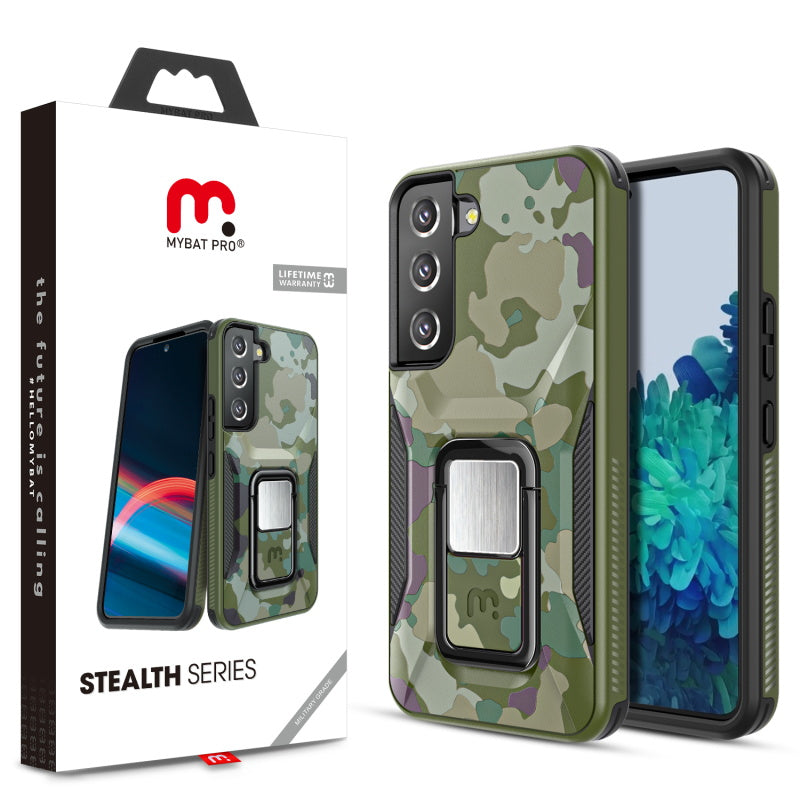 MyBat Pro Stealth Series (with Stand) for Samsung Galaxy S22 Plus - Army Green Camo / Black