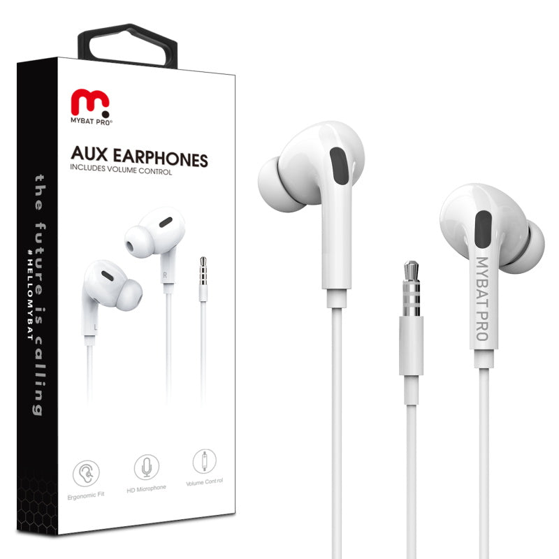 MyBat Pro Wired Stereo Handsfree w/ 3.5mm Mic - White