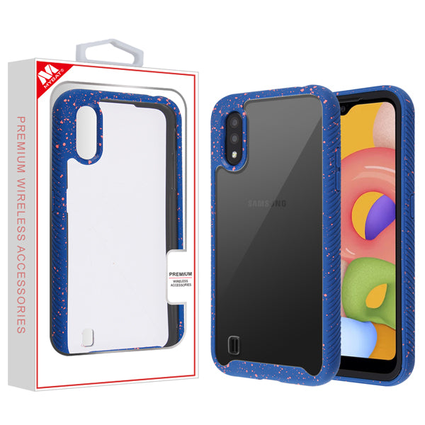 MyBat Splash Hybrid Case for Samsung Galaxy A01 - Highly Transparent Clear / Blue