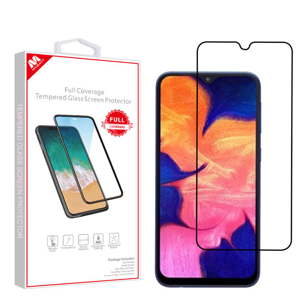 MyBat Full Coverage Tempered Glass Screen Protector for Samsung Galaxy A10E - Black