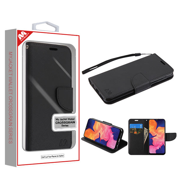 MyBat Liner MyJacket Wallet Crossgrain Series for Samsung Galaxy A10E - Black Pattern / Black