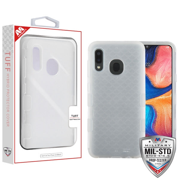 MyBat TUFF Series Case for Samsung Galaxy A20 - Semi Transparent White Frosted / Transparent White