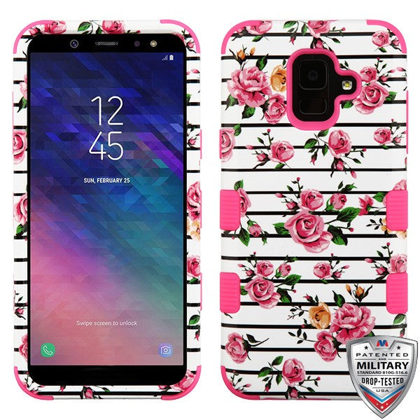 MyBat TUFF Series Case for Samsung Galaxy A6 (2018) - Pink Fresh Roses / Electric Pink