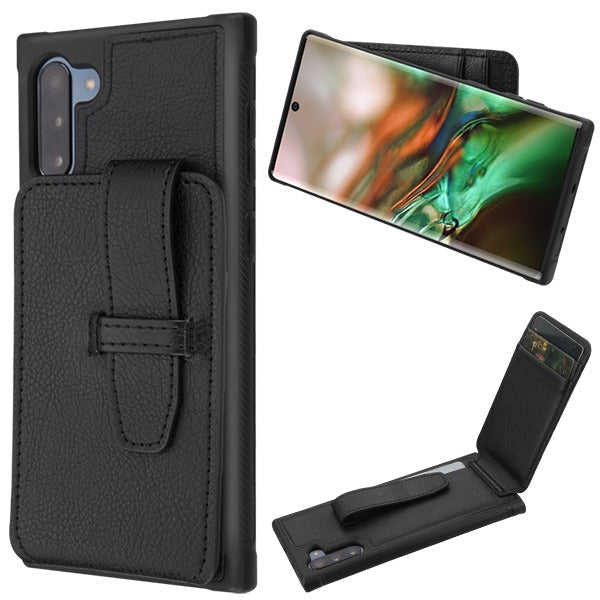 MyBat Cartera Wallet Cover (with buckles) for Samsung Galaxy Note 10 (6.3) - Black