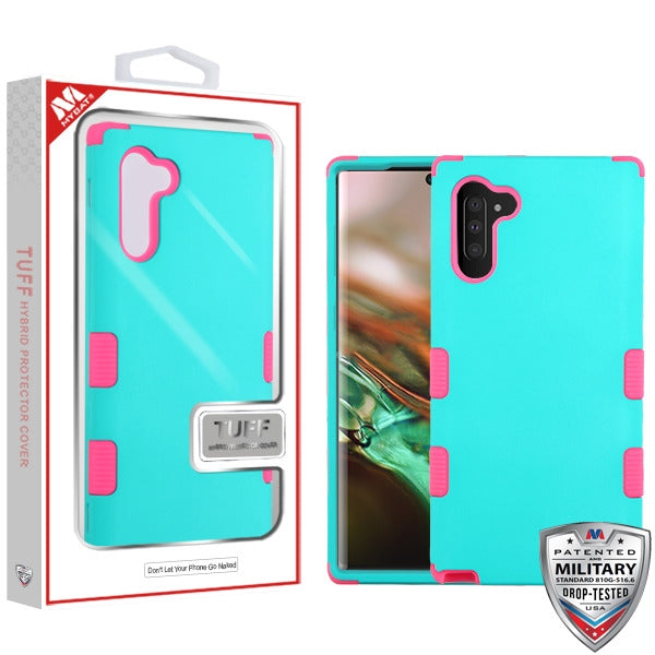 MyBat TUFF Series Case for Samsung Galaxy Note 10 (6.3) - Rubberized Teal Green / Electric Pink