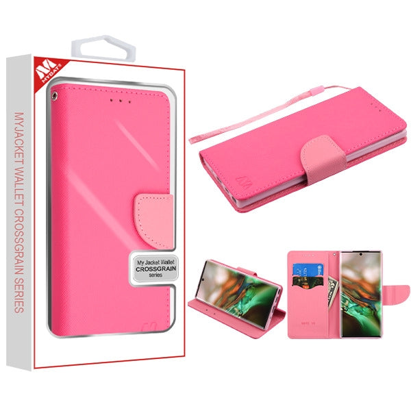 MyBat Liner MyJacket Wallet Crossgrain Series for Samsung Galaxy Note 10 (6.3) - Hot Pink Pattern / Pink