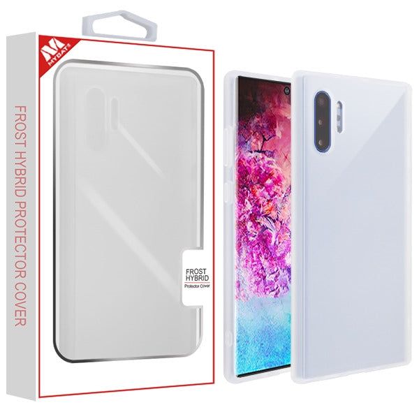 MyBat Frost Hybrid Protector Cover for Samsung Galaxy Note 10 Plus (6.8) / Galaxy Note 10 Plus 5G - Semi Transparent White Frosted / Rubberized Semi Transparent White