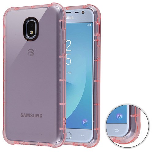 MyBat Corner Guard Candy Skin Cover for Samsung J337 (Galaxy J3 (2018))/Galaxy J3 V/J3 3rd Gen / Galaxy J3 Star - Transparent Pink