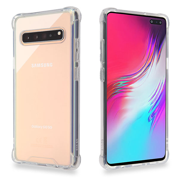 MyBat Sturdy Gummy Cover for Samsung Galaxy S10 5G - Highly Transparent Clear / Transparent Clear