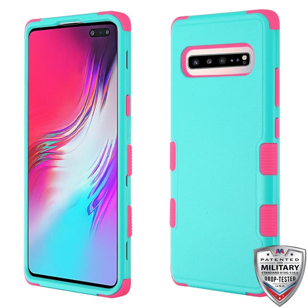 MyBat TUFF Series Case for Samsung Galaxy S10 5G - Natural Teal Green / Electric Pink