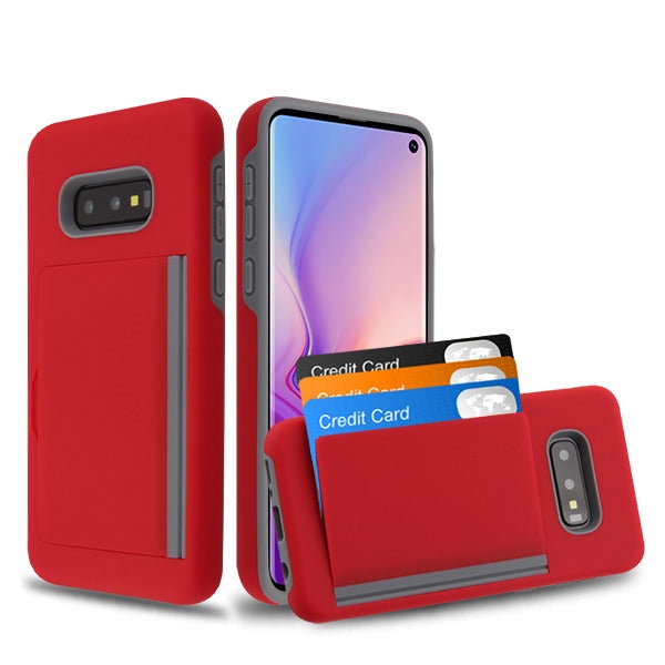 MyBat Poket Hybrid Protector Cover (with Back Film) for Samsung Galaxy S10E - Red / Gray