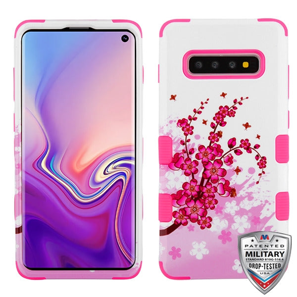 MyBat TUFF Series Case for Samsung Galaxy S10 - Spring Flowers / Electric Pink