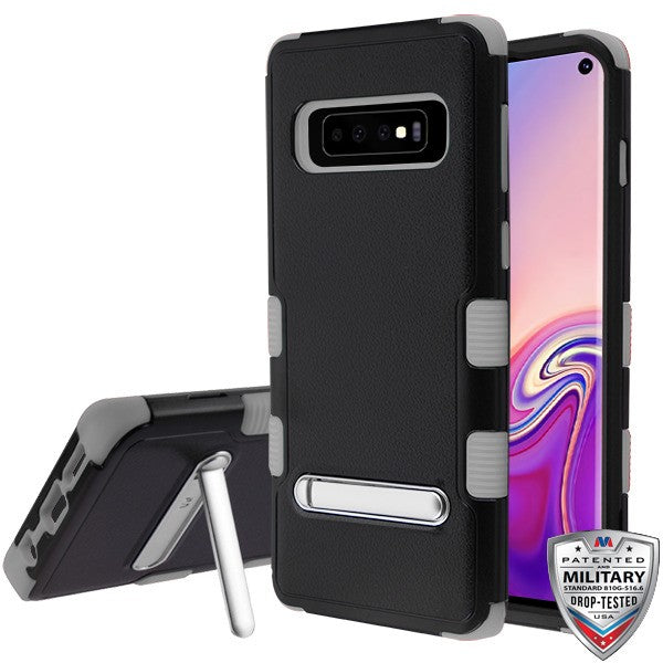 MyBat TUFF Series Case (with Stand) for Samsung Galaxy S10 - Natural Black / Iron Gray