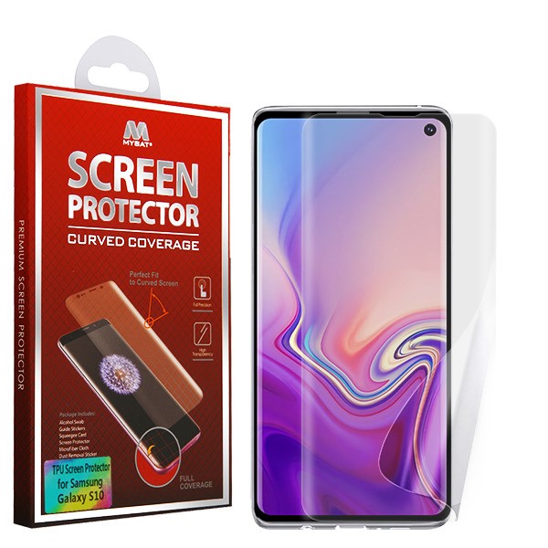 MyBat Curved Edge to Edge TPU Screen Protector for Samsung Galaxy S10 - Clear