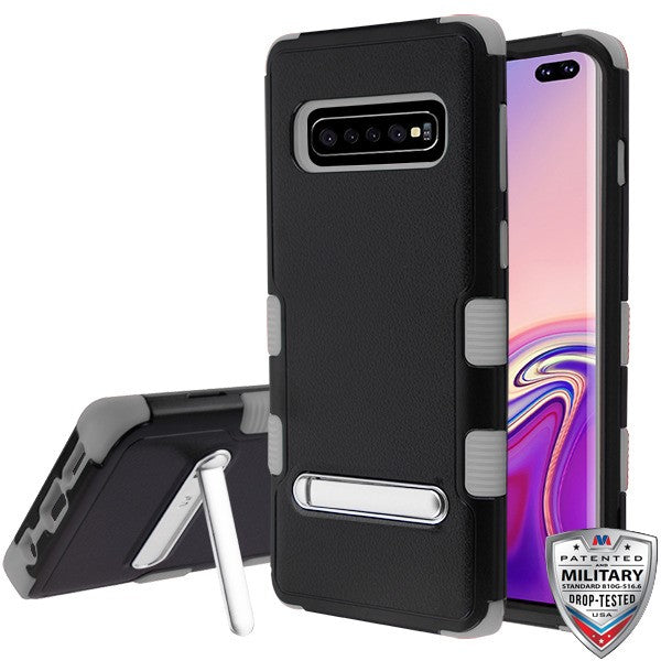 MyBat TUFF Series Case (with Stand) for Samsung Galaxy S10 plus - Natural Black / Iron Gray