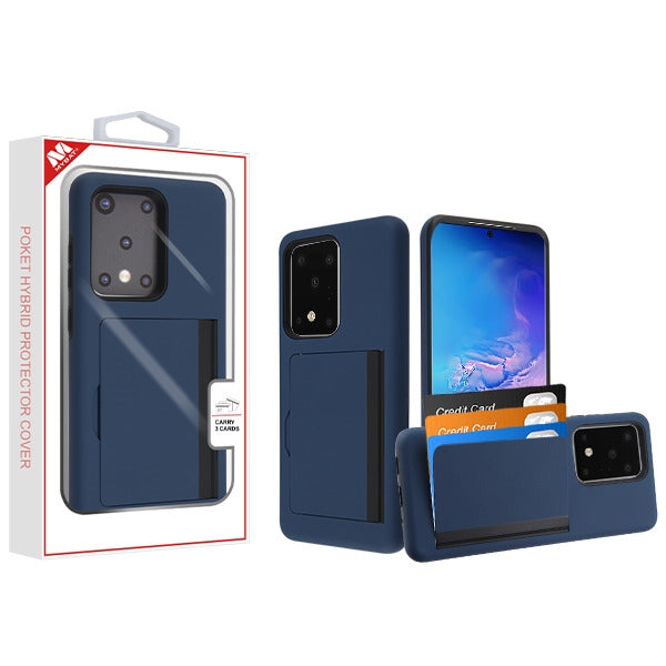 MyBat Poket Hybrid Protector Cover (with Back Film) for Samsung Galaxy S20 Ultra (6.9) - Ink Blue / Black