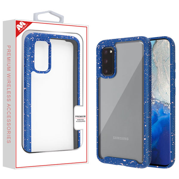 MyBat Splash Hybrid Case for Samsung Galaxy S20 (6.2)/Galaxy S20 5G / Galaxy S20 5G UW - Highly Transparent Clear / Blue