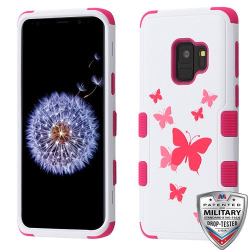 MyBat TUFF Series Case for Samsung Galaxy S9 - Butterfly Dancing / Hot Pink