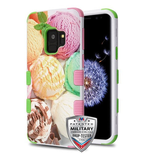 MyBat TUFF Series Case for Samsung Galaxy S9 - Ice Cream Scoops / Electric Green & Soft Pink
