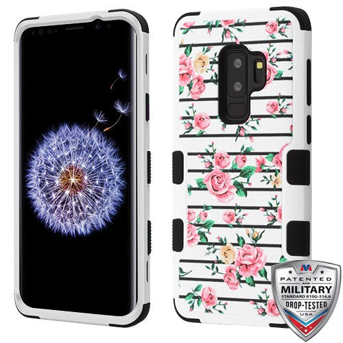 MyBat TUFF Series Case for Samsung Galaxy S9 Plus - Pink Fresh Roses / Black