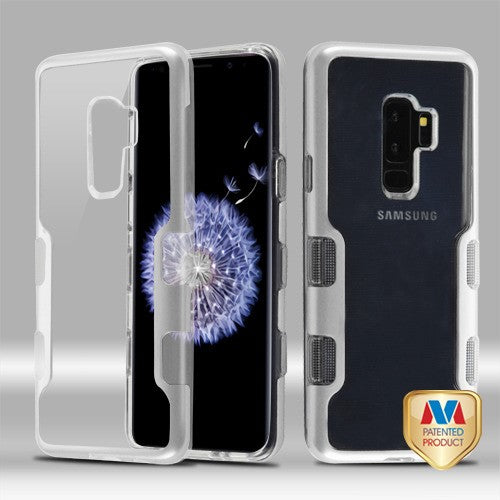 MyBat TUFF Panoview Hybrid Protector Cover for Samsung Galaxy S9 Plus - Metallic Silver / Transparent Clear