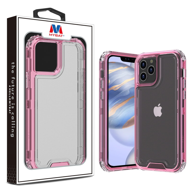 MyBat Hybrid Protector Cover for Apple iPhone 12 (6.1) / 12 Pro (6.1) - Transparent Pink / Transparent Clear