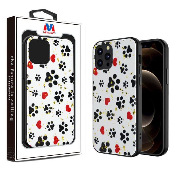 MyBat Hybrid Case for Apple iPhone 12 Pro Max (6.7) - Dog Footprints / Black