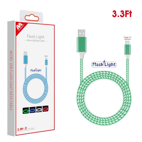 MyBat USB Type-C Flash Light Data Cable 3.3FT - Green
